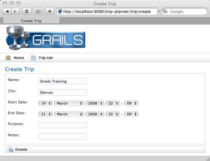Lucrul cu grails Crearea primei aplicații grail