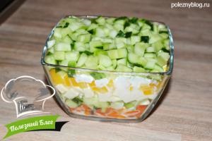 O salată umplută cu castraveți, piper și brânză, un blog util