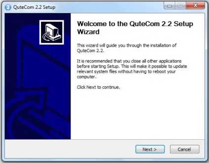 A qutecom for windows operációs rendszer telepítése és konfigurálása