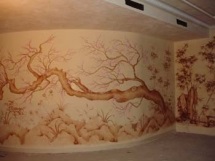 A falak művészi festése a saját kezével fotó, díszítő és megkönnyebbülés falfestmények a belső térben