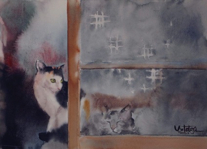 Japán ismét meglepetések! Akvarell macskák yutak murakami