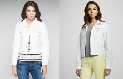 Jacheta de blugi alb va decora dulapul oricărui moda