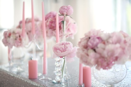 Decorare de nunta roz si roz, florarie spb
