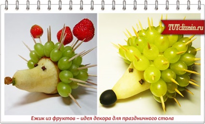 Arici de fructe - ideea de decor pentru o masă festivă - design - decor de mâini proprii