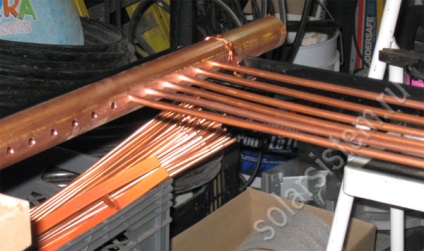 Napkollektor gyártása réz hőcserélővel