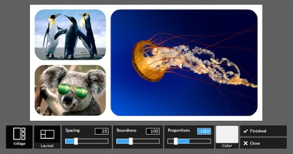Colaj de fotografii în editorul online