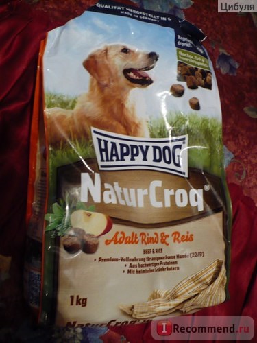 Hrană pentru câini fericit câine naturcroq carne de vită și orez - 