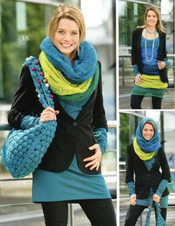 Un model minunat de tricotat cu scarf-tricotat, cu o descriere