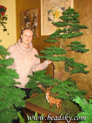 Nem élő bonsai, saját kezükben természetes anyagokból készültek