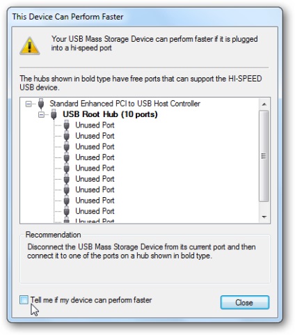 Dezactivați notificarea dispozitivelor USB în Windows 7