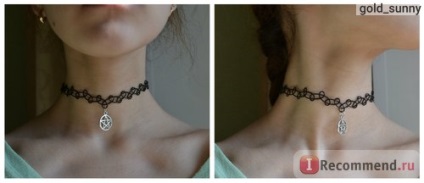 Colier-choker aliexpress epocă împletită tatuaj elastic tricot