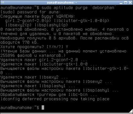 Înlăturarea completă a pachetelor neutilizate în debian - sergey chervach