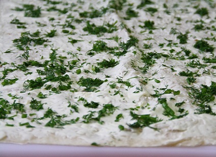 Lavash roll lazacal és olvasztott sajttal - recept fotóval