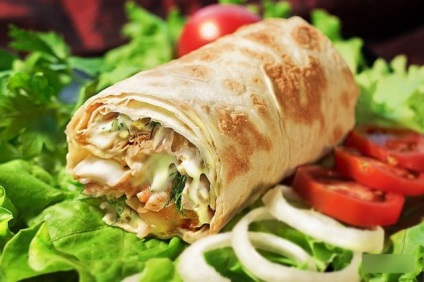 Shaurma csirkével, klasszikus egyszerű recept (recept) Shaurma csirkével, klasszikus egyszerű recepttel