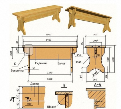 Bench cu schemele de mâini proprii, desene, sfaturi de instalare, portal de construcție