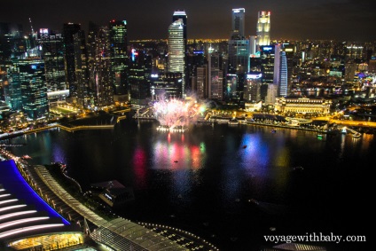 Punctul de vedere al hotelului nisipurile marina bay - skypark din Singapore la apus - voyagewithbaby -