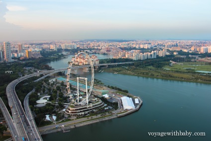 Punctul de vedere al hotelului nisipurile marina bay - skypark din Singapore la apus - voyagewithbaby -