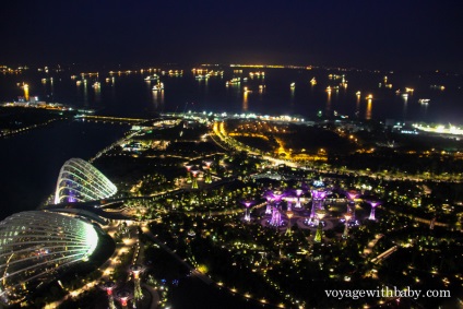 Punctul de vedere al hotelului nisipurile marina bay - skypark din Singapore la apus - voyagewithbaby -