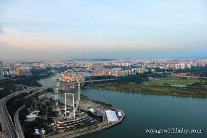 Punctul de vedere al hotelului nisipurile marina bay - skypark din Singapore la apus - voyagewithbaby -