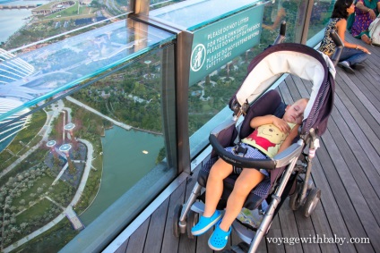 Punctul de vedere al hotelului nisipurile marina bay - skypark din Singapore la apus - voyagewithbaby -