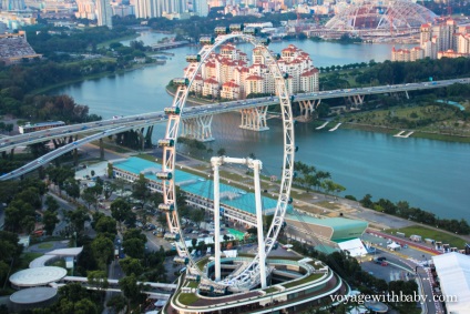 Punctul de vedere al hotelului nisipurile marina bay - skypark din Singapore la apus - voyagewithbaby -