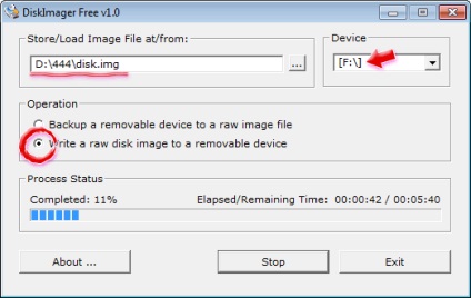 Crearea și restaurarea unei imagini flash drive în discimager