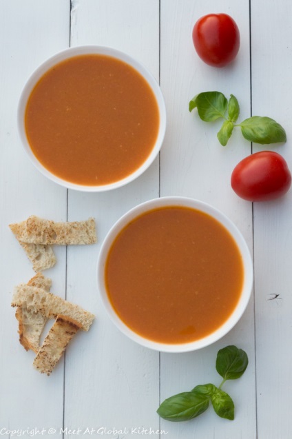 Supă de tomate din roșii - varianta de vară