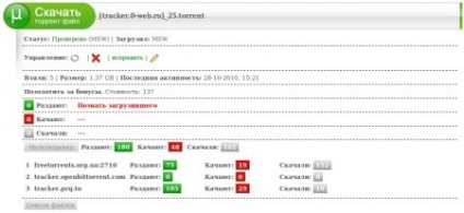 Tracker for dle xbtt - minden a weben