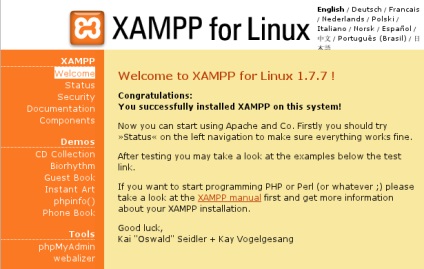 Instalați și configurați serverul local xampp pentru linux, toate pentru web designer și programator