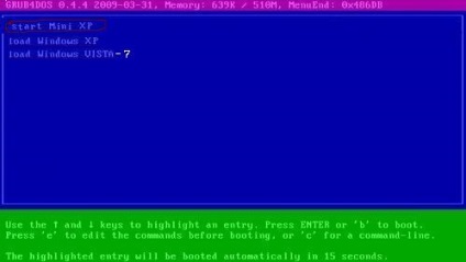 Инсталиране на мини XP на твърдия диск