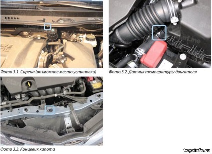 Instalarea sistemului de alarmă toyota auris 2013, puncte de conexiune