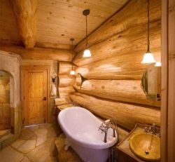 Fürdőszoba egy faházban