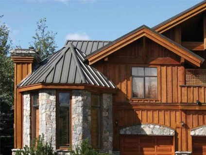 Alegem un acoperiș metalic modern pentru acoperișul casei ondulată din metal, metal, cusături,