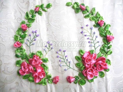 Broderie cu panglici decorative din satin panglici