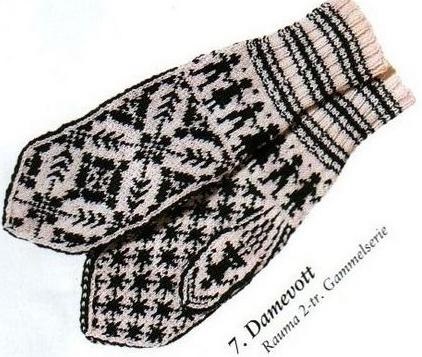 Mănuși de tricotat cu fulgi de zăpadă
