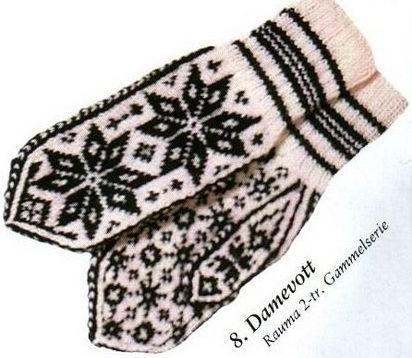 Mănuși de tricotat cu fulgi de zăpadă