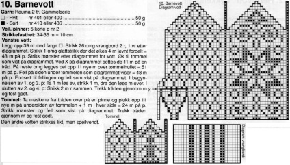 Mănuși de tricotat cu fulgi de zăpadă