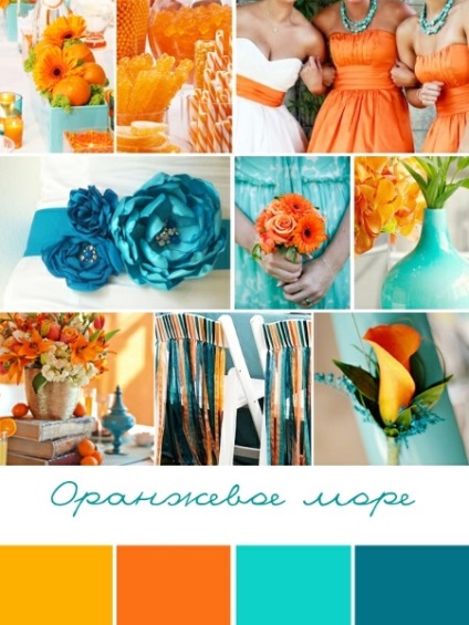 Sárga-narancssárga esküvői design választja a boldogság színét