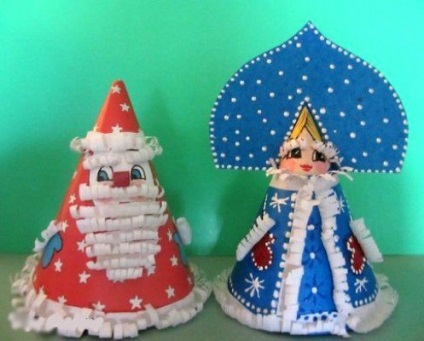 Moș Crăciun și Snow Maiden din hârtie
