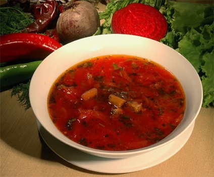 Borsch dieta pe sfecla de sfeclă cu ierburi