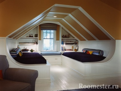 Designul dormitorului la mansardă 35 fotografii ale interiorului