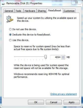 A readyboost engedélyezése és használata a Windows 7 és a Vista rendszerben, a Windows rendszergazdák számára