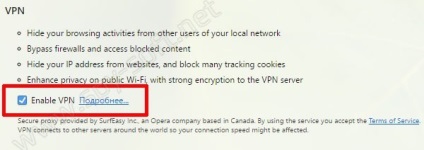 Cum se activează vpn pe opera