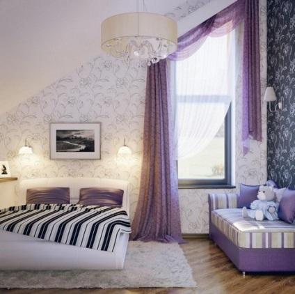 Culoarea purpurie în interiorul combinației și aplicarea pentru diferite camere, casa de vis