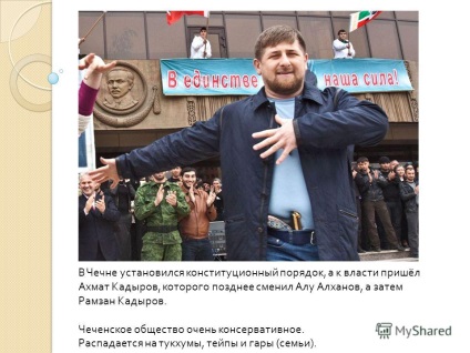 Előadás csecsenről - az orosz nép csecsen Észak-kaukázusi lakos északon