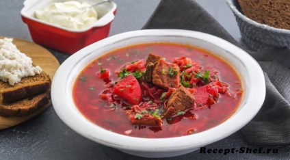 Borsch recept a szakács, szakács