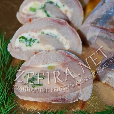 Herring roll cu brânză și verdeață - rețete culinare ale unei soții iubitoare