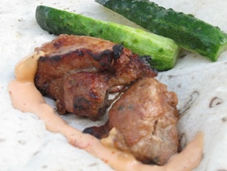 Shish kebab din carne de porc în sud