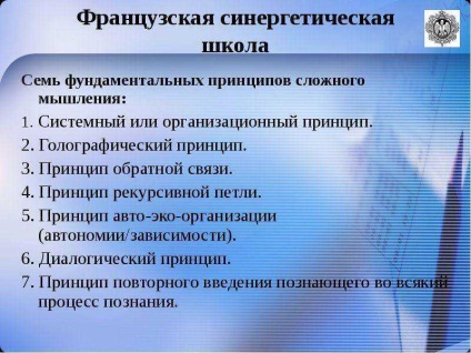 Bazele sintetice ale conferinței de management pe temele 1 2 fundamente ale teoriei autoorganizării sinergiei ca