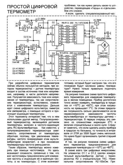 Termometru digital Schema